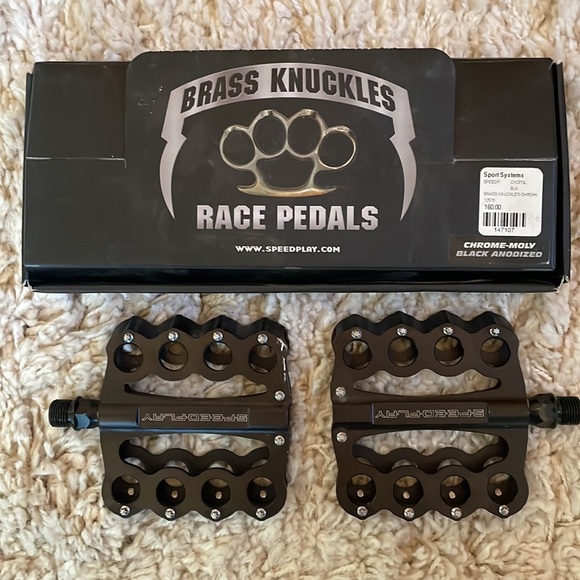 Unisex-Genuine Speedplay Brass Knuckles Pedal Set, Black, Chrome-moly, Brand - Picture 2 of 7